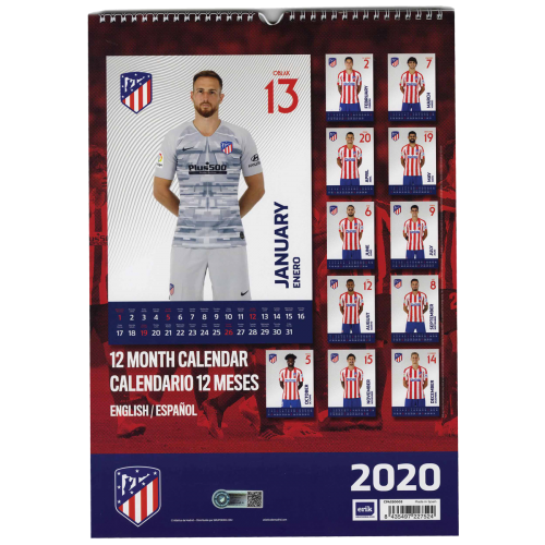 Nástěnný kalendář Atlético Madrid 2020