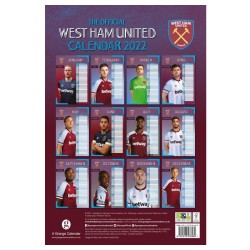 Nástěnný kalendář West Ham United FC 2022