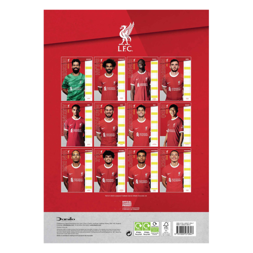 Nástěnný kalendář Liverpool FC 2024