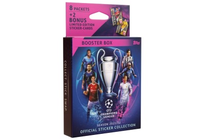 Booster box fotbalových samolepek Topps Champions League 2021/22